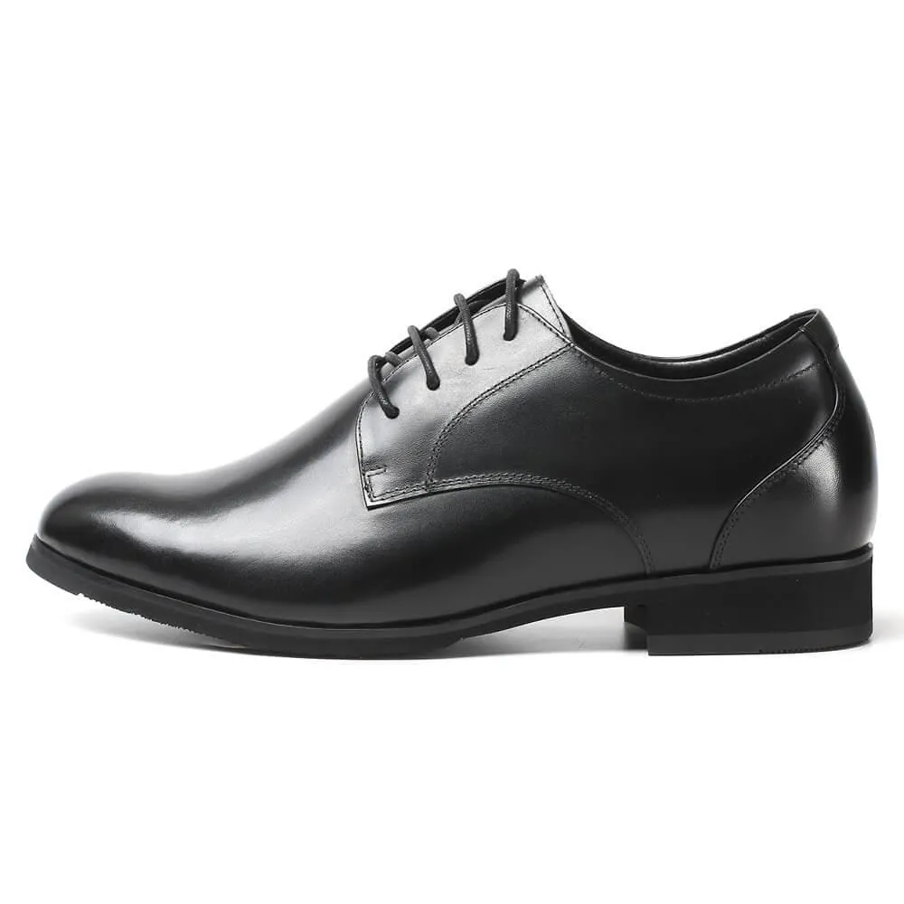 6 CM / 2.36 Inches Taller - CMR CHAMARIPA Men Black Leather Dress Shoes Height Increasing Mens Elevator Shoes