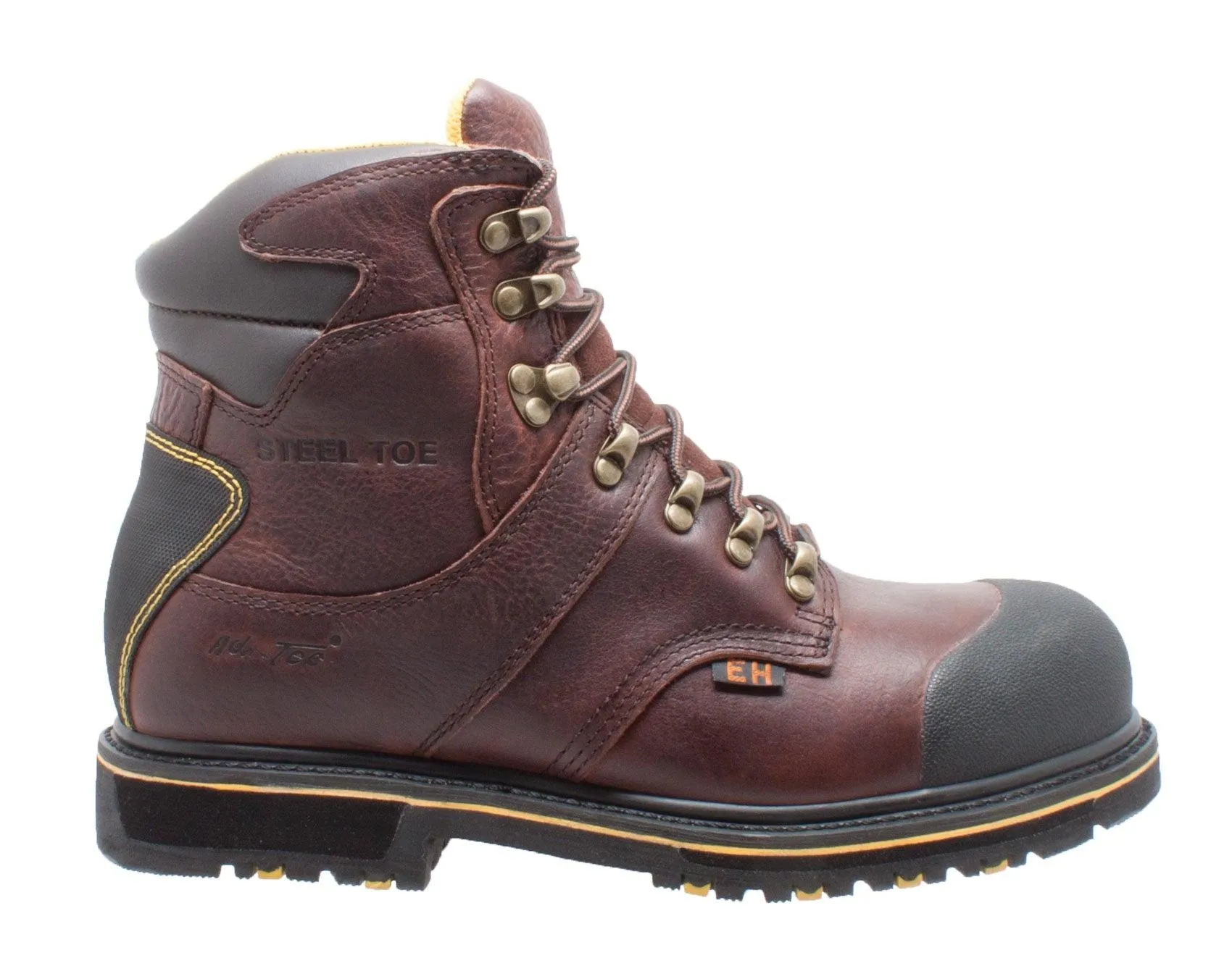 AdTec Men's 6" Steel Toe Waterproof Work Boot Dark Brown