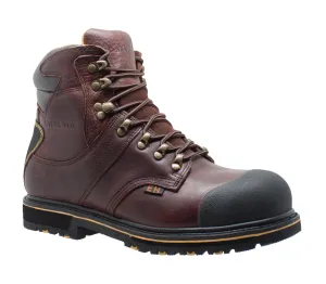 AdTec Men's 6" Steel Toe Waterproof Work Boot Dark Brown