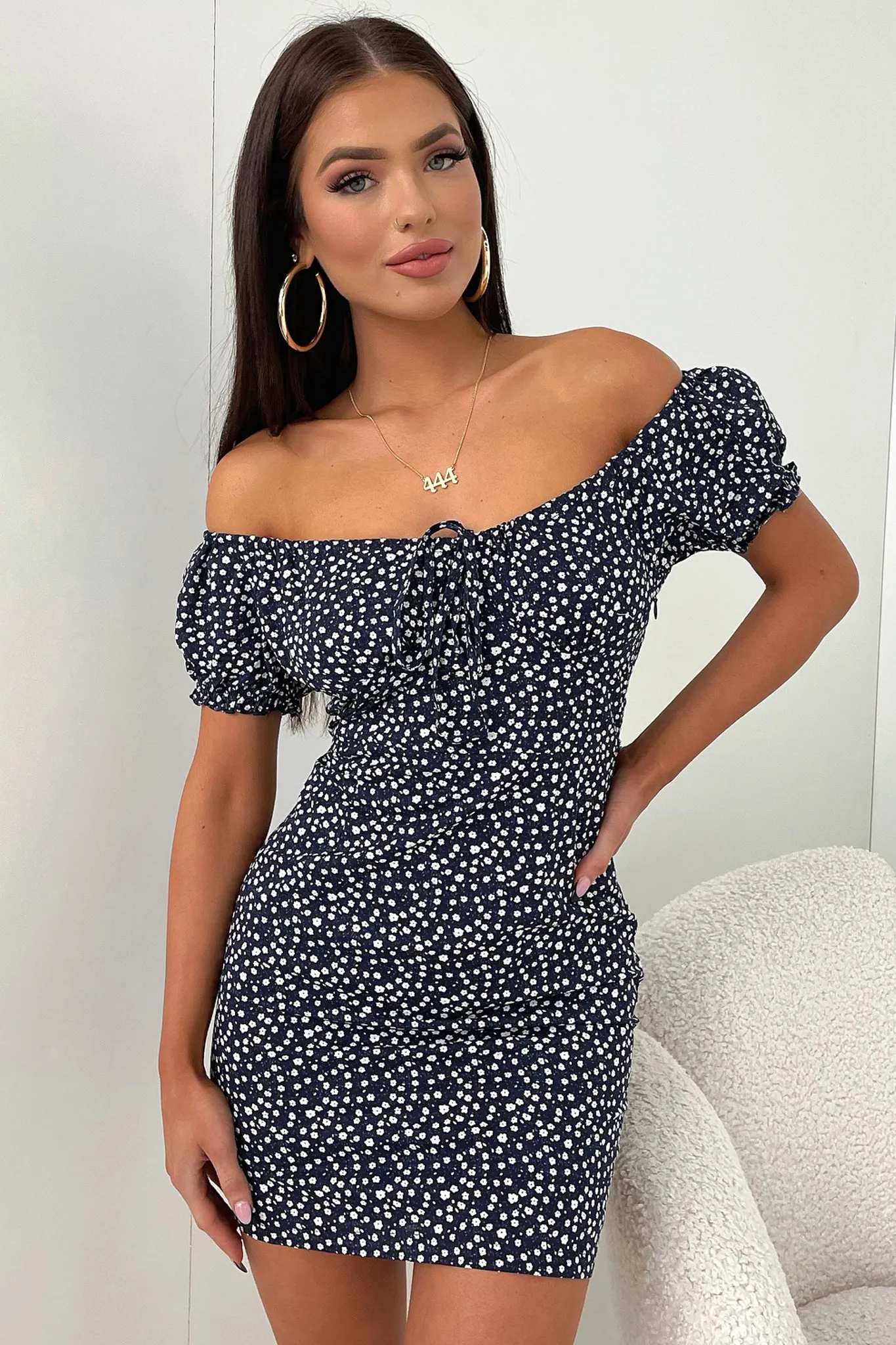 Alma Dress - Navy Floral