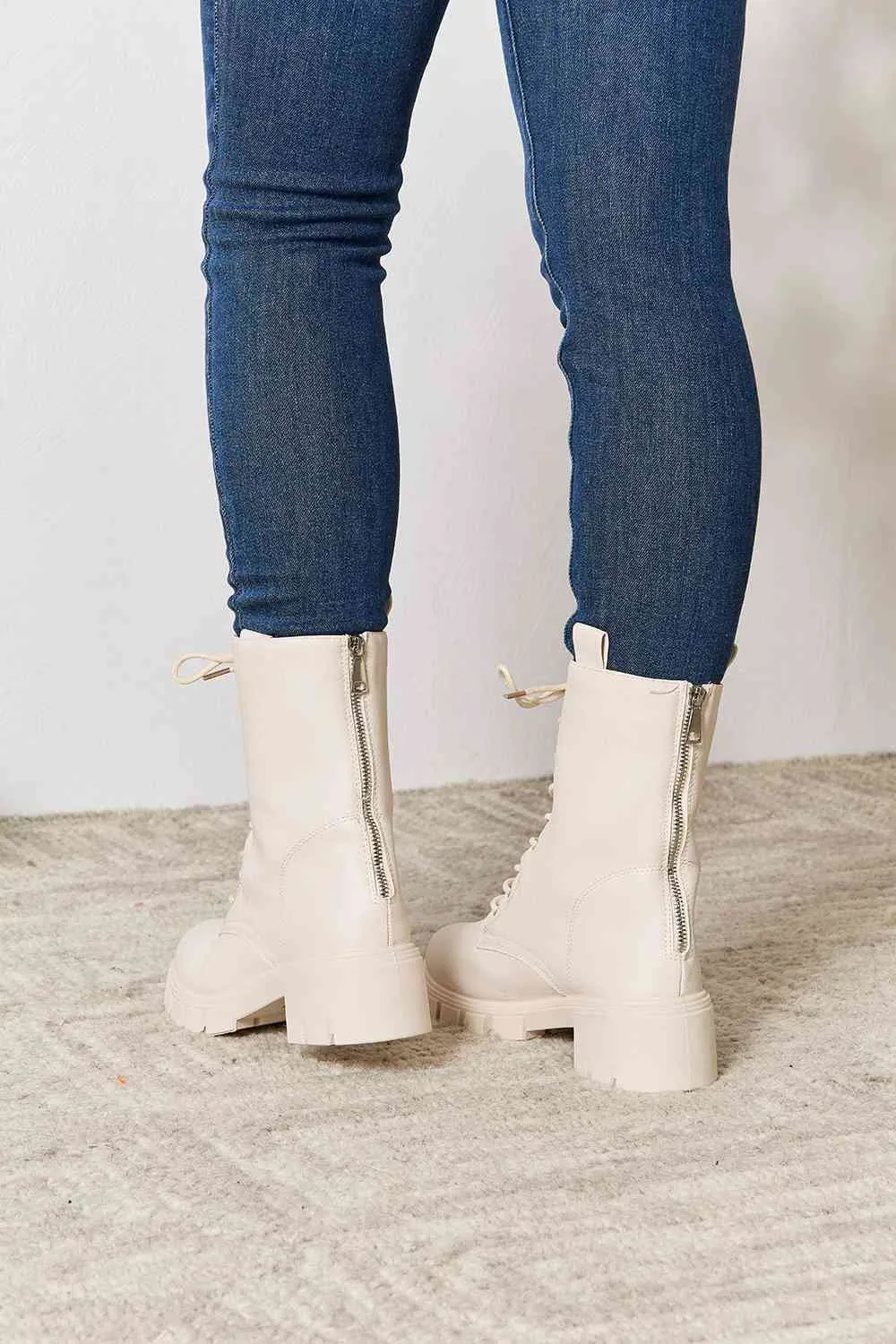 *APP EXCLUSIVE* Zip Back Lace-up Front Combat Boots