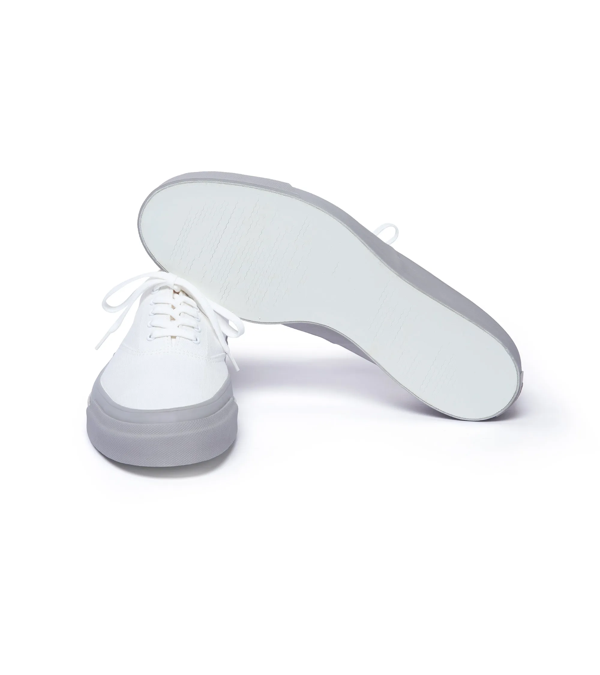 Asahi M014 Canvas Deck Shoes: White/Grey