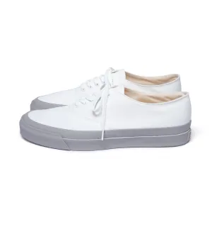 Asahi M014 Canvas Deck Shoes: White/Grey