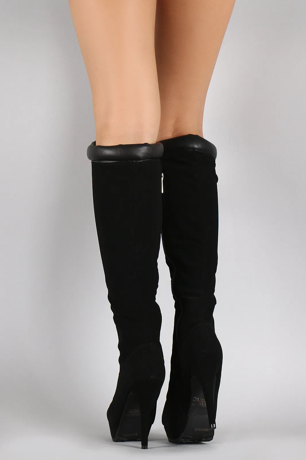 Bamboo Combat Lace Up Stiletto Platform Boots