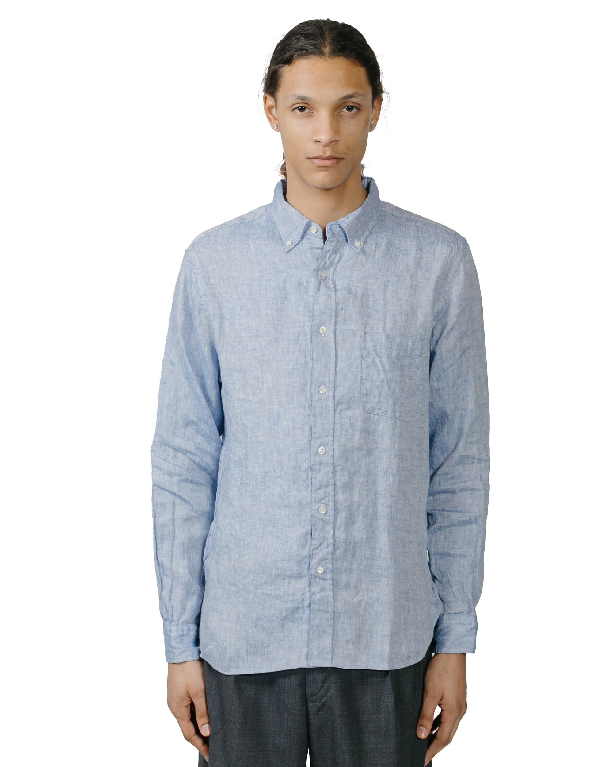 Beams Plus B.D. Linen Oxford Blue