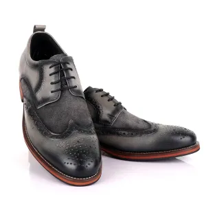 Billionaire Grey Oxford suede crest Leather Shoe