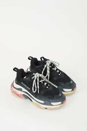 Black & Multi Triple S Sneaker