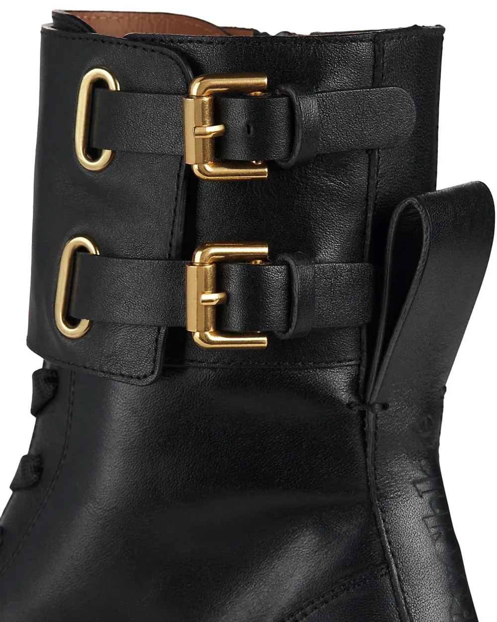 Black Mallory Lace Up Platform Combat Bootie