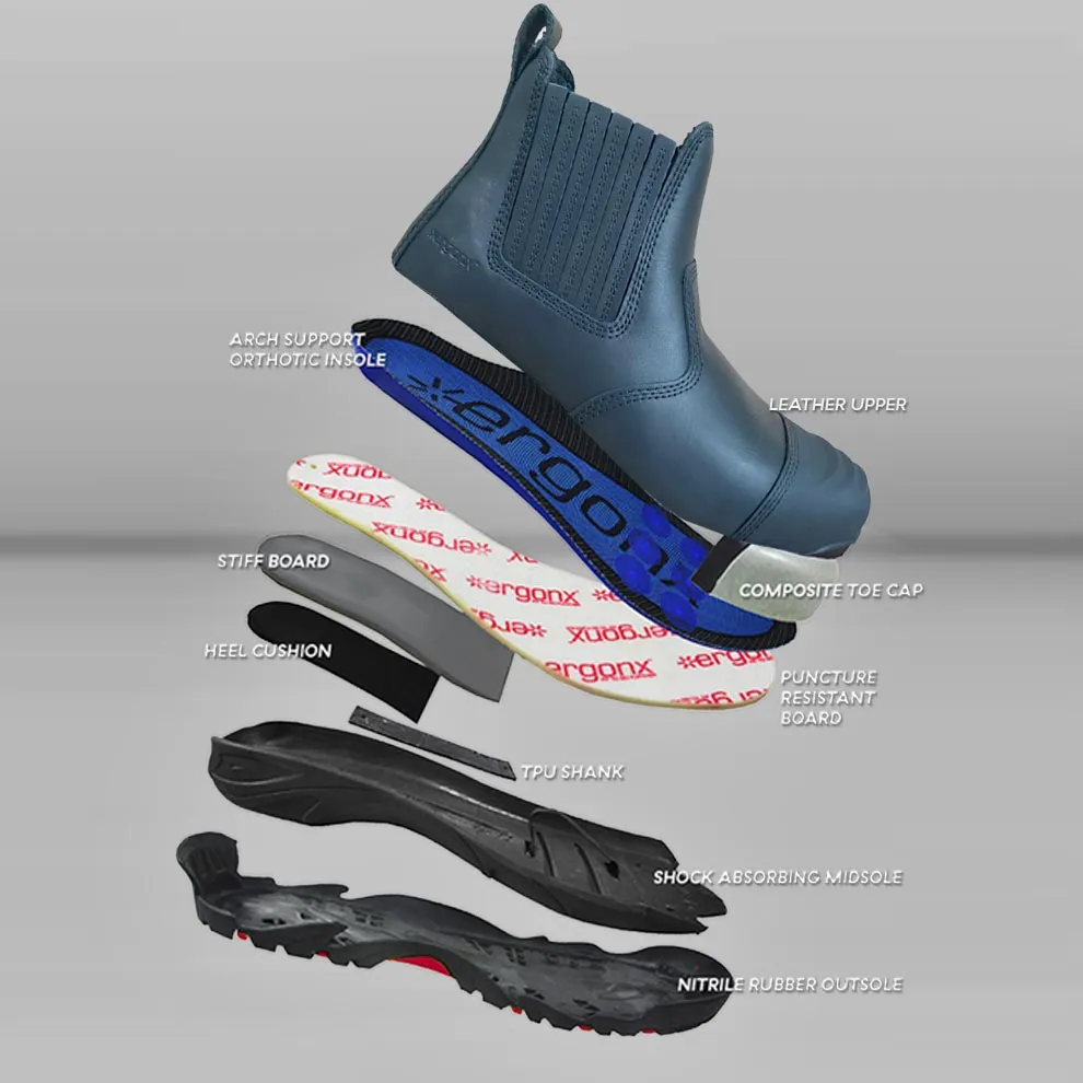 Blue Light Card Black Slip On Safety Boots   Socks Bundle