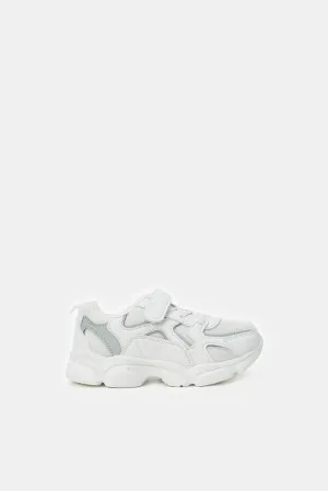 Boys White Color Block Chunky Trainer