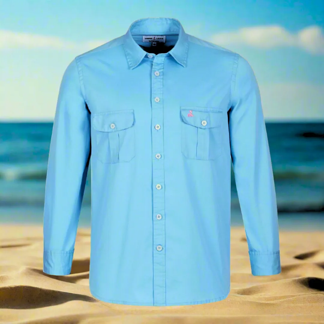 Breeze Blue Twill Slim Fit Shirt