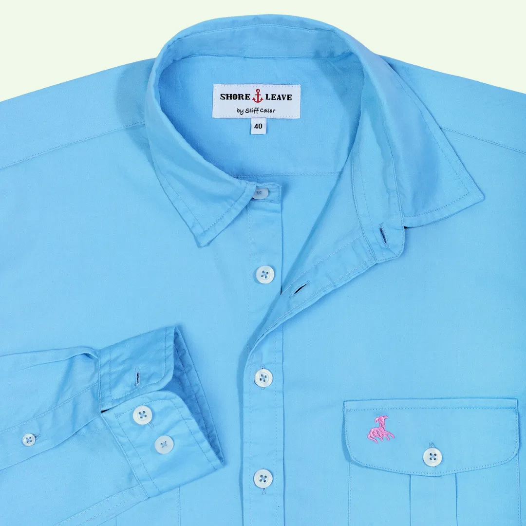 Breeze Blue Twill Slim Fit Shirt