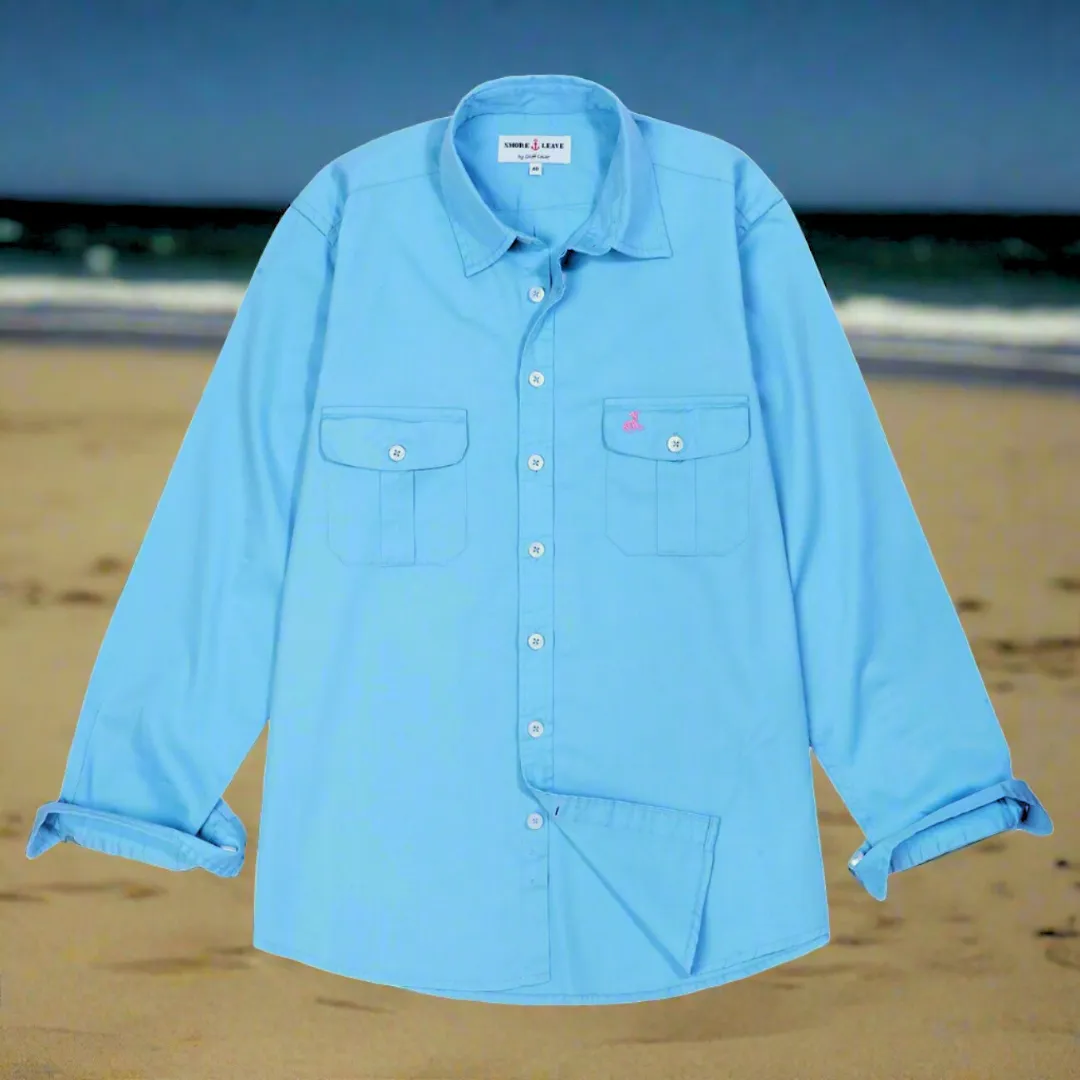 Breeze Blue Twill Slim Fit Shirt