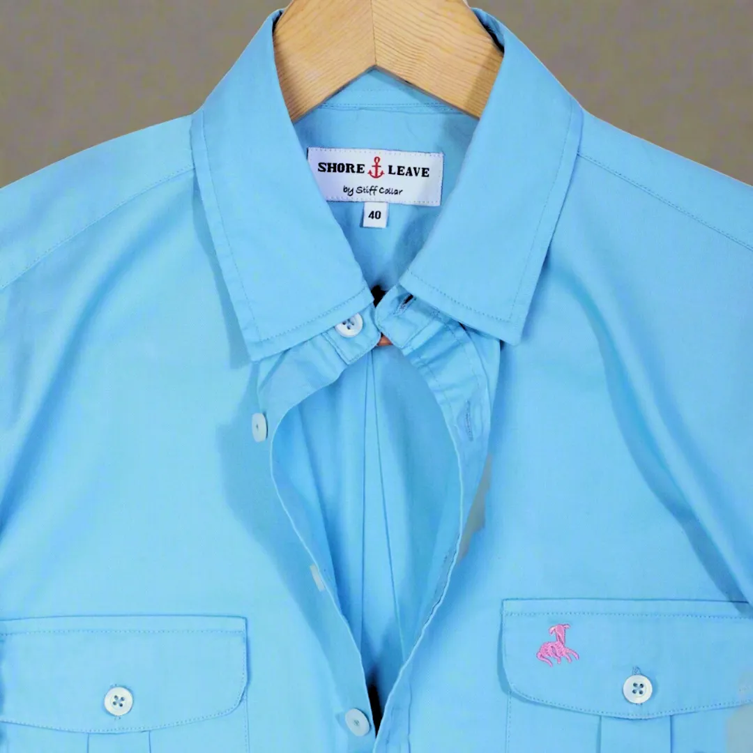 Breeze Blue Twill Slim Fit Shirt