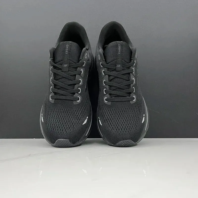 BROOKS Ghost 15 Black Ebony Running Shoes Women Men Long-Distance Road Sport Training Casual Sneakers