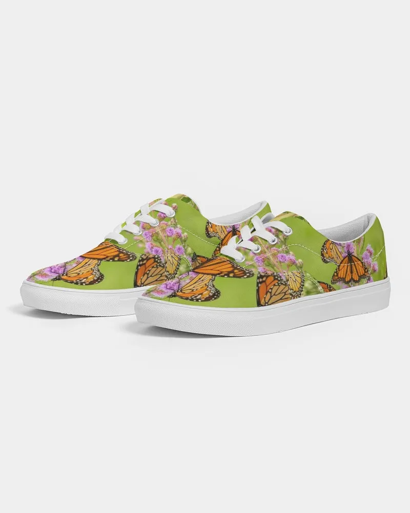 Butterfly Paradise Art Shoes Women's Lace Up Canvas Shoe