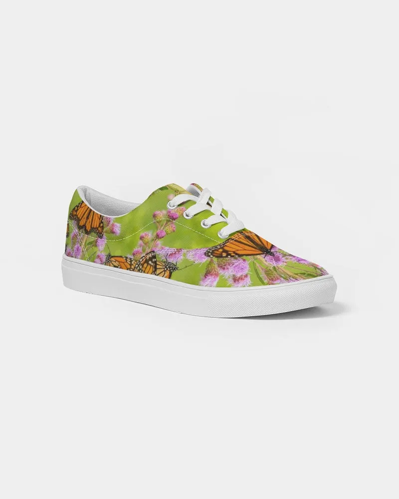 Butterfly Paradise Art Shoes Women's Lace Up Canvas Shoe