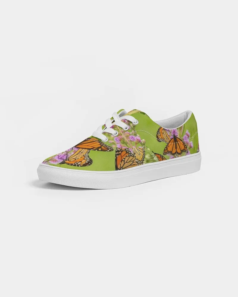 Butterfly Paradise Art Shoes Women's Lace Up Canvas Shoe