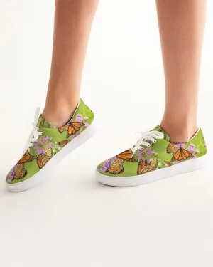 Butterfly Paradise Art Shoes Women's Lace Up Canvas Shoe