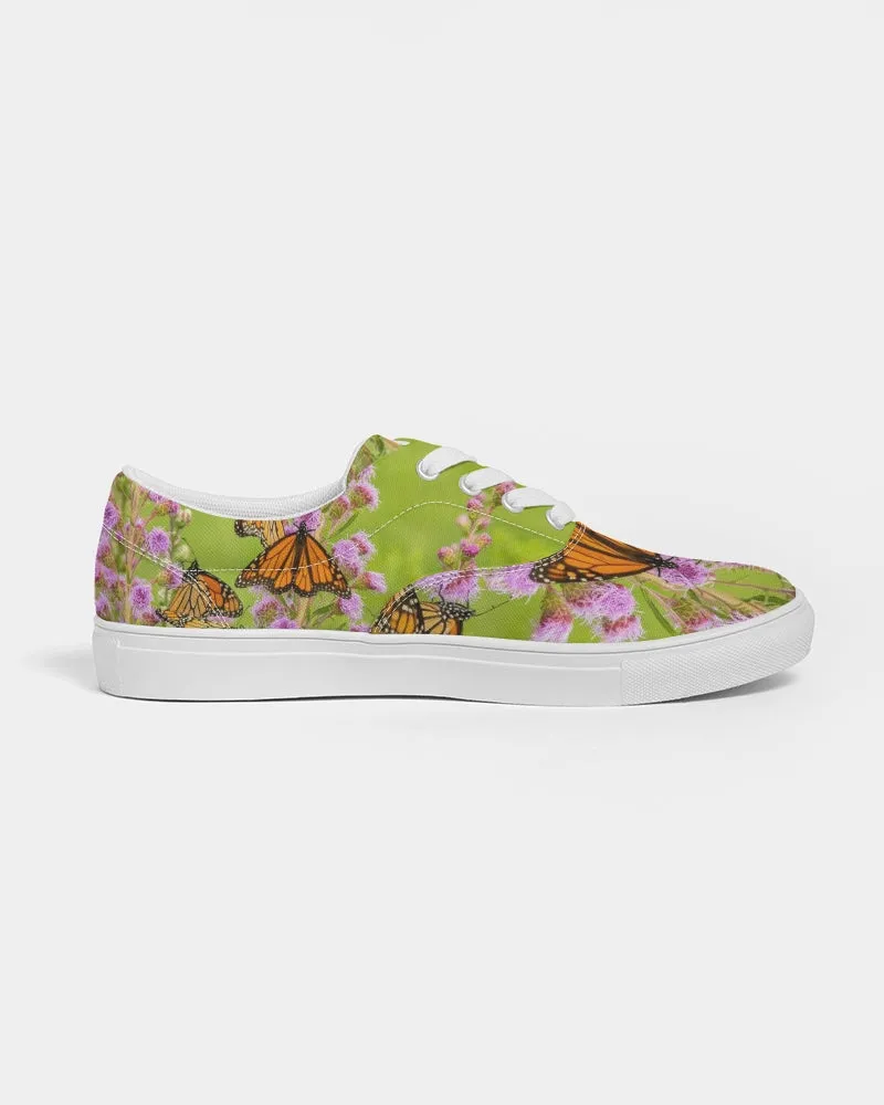 Butterfly Paradise Art Shoes Women's Lace Up Canvas Shoe