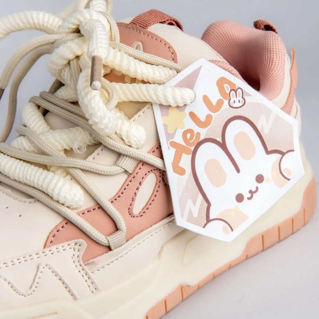 Chunky Friendly Pink Bunny Sneakers - Women's