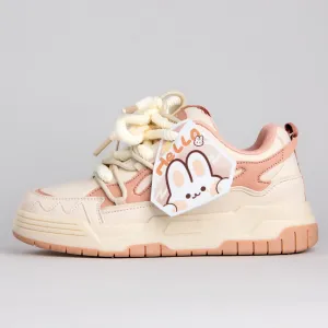 Chunky Friendly Pink Bunny Sneakers - Women's