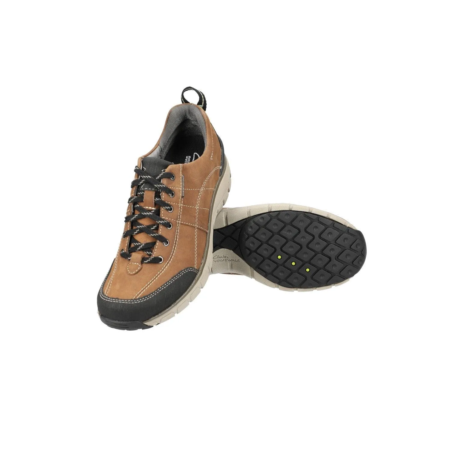 Clarks Wavewalk Trek Low-Top Sneakers Nubuck Leather Brown Colour For Women