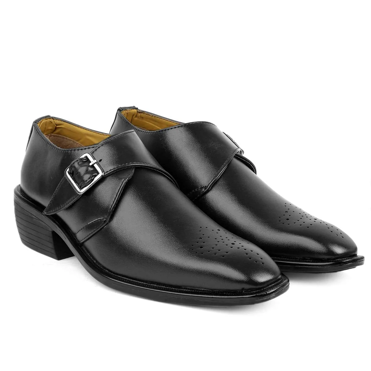 Classy Casual And Formal Black Moccasin Monk Slip-on Shoes For Men-JonasParamount