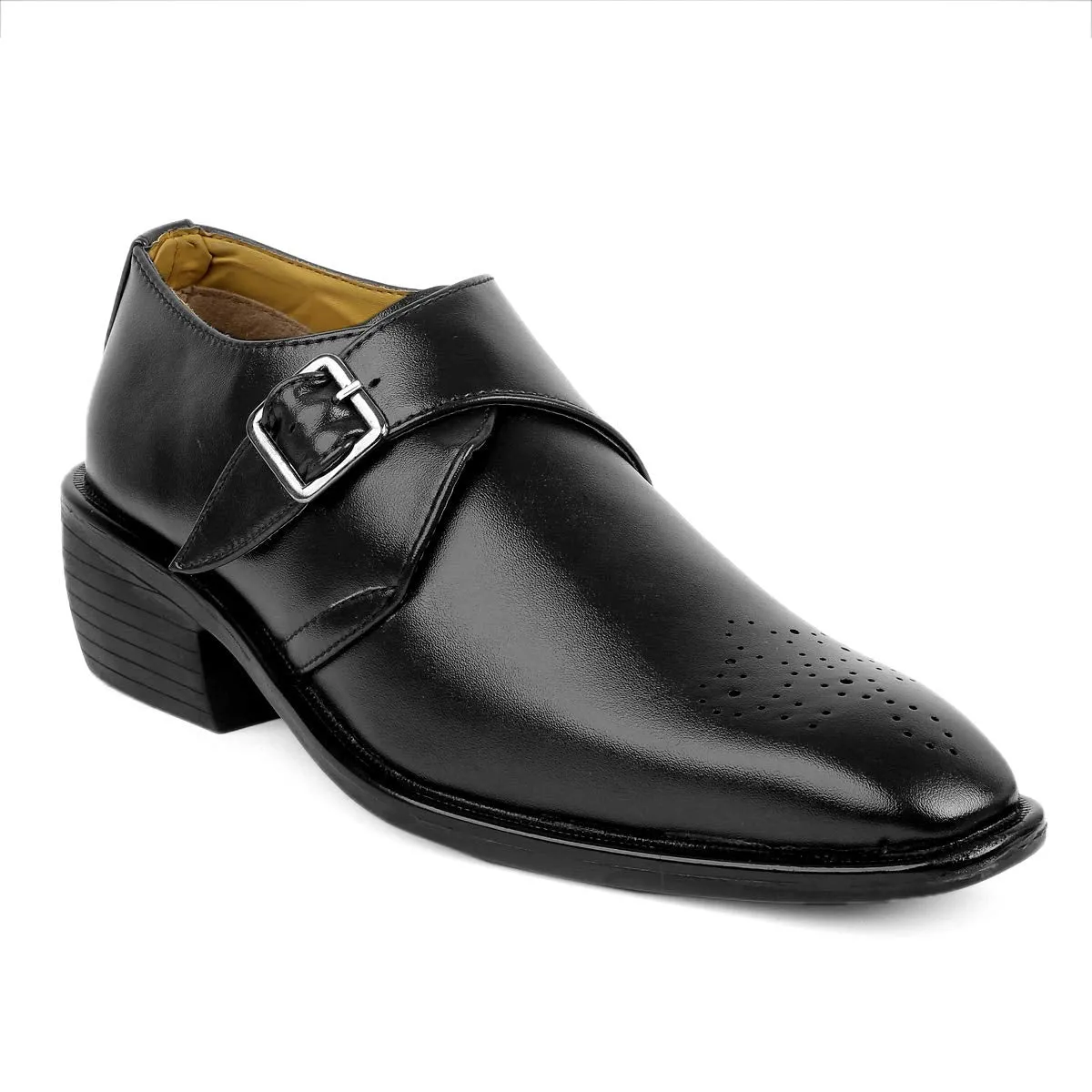 Classy Casual And Formal Black Moccasin Monk Slip-on Shoes For Men-JonasParamount