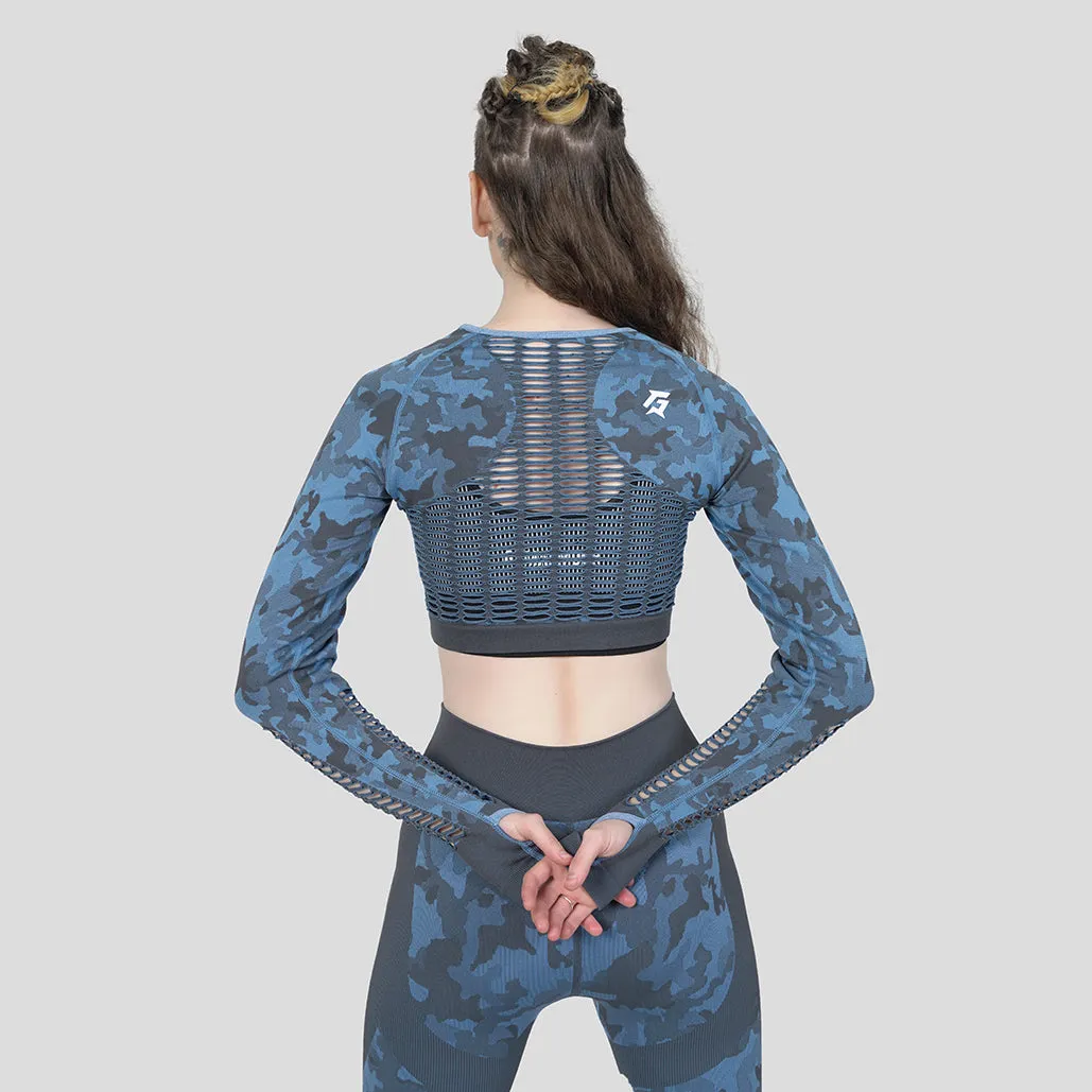 Combat Crop Top (Blue Shade)