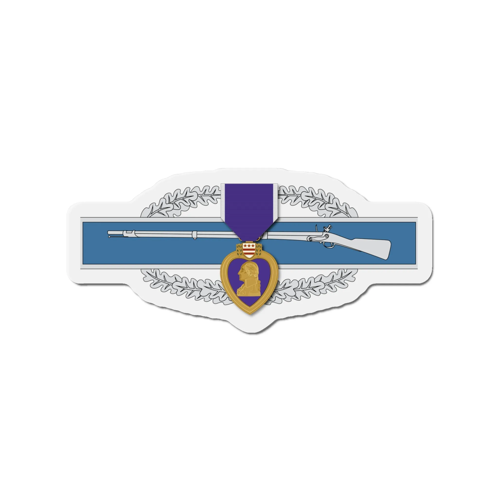 Combat Infantry Badge (CIB) and Purple Heart Die-Cut Magnets