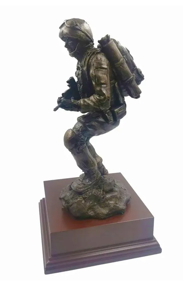 Combat Medic Cold Cast Bronze Military Statue Sculpture