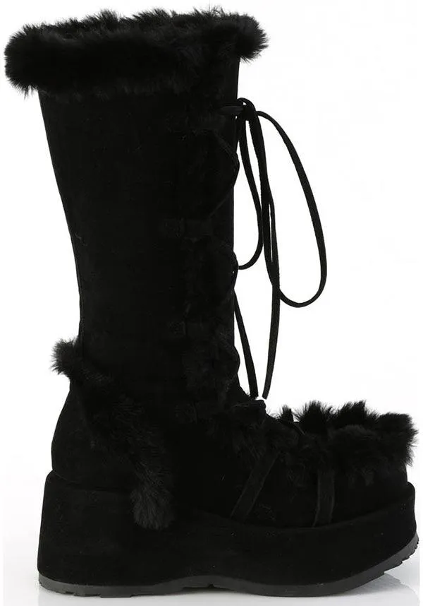 CUBBY-311 [Black Vegan Suede] | PLATFORM BOOTS [PREORDER]