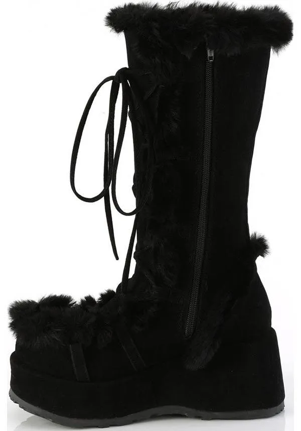 CUBBY-311 [Black Vegan Suede] | PLATFORM BOOTS [PREORDER]