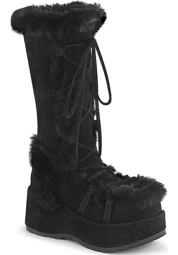 CUBBY-311 [Black Vegan Suede] | PLATFORM BOOTS [PREORDER]