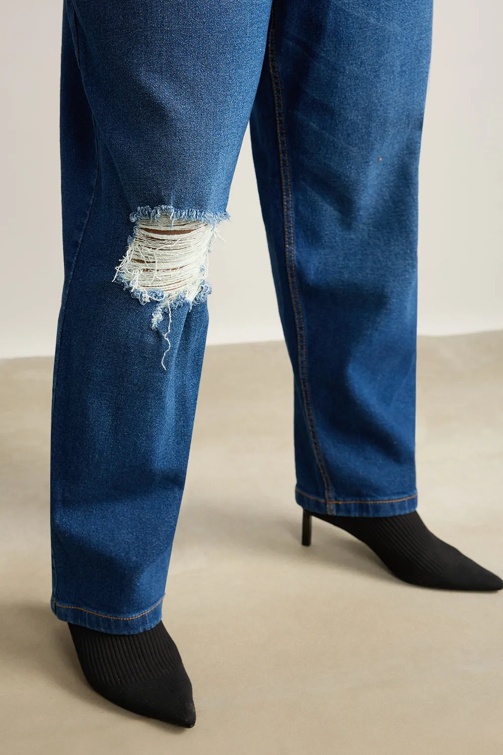 Denim Daze Elasticated Mom Jeans