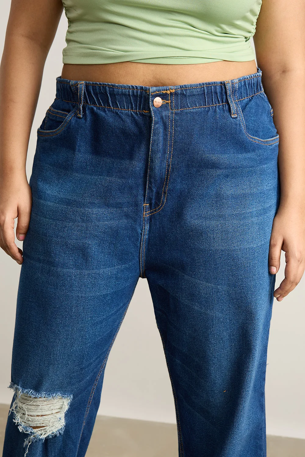 Denim Daze Elasticated Mom Jeans