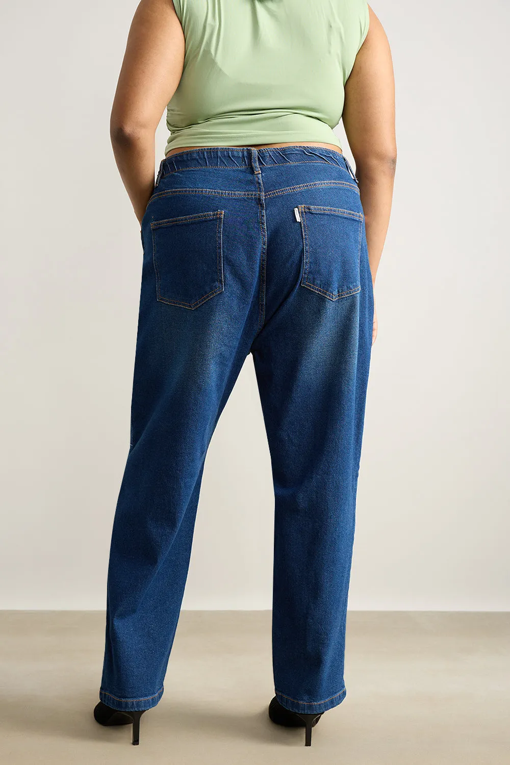 Denim Daze Elasticated Mom Jeans