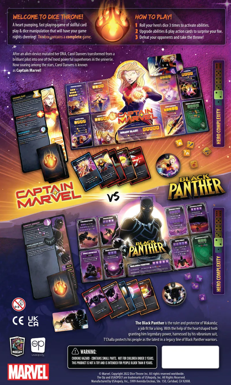 Dice Throne: Marvel - Box 1 - Captain Marvel vs Black Panther