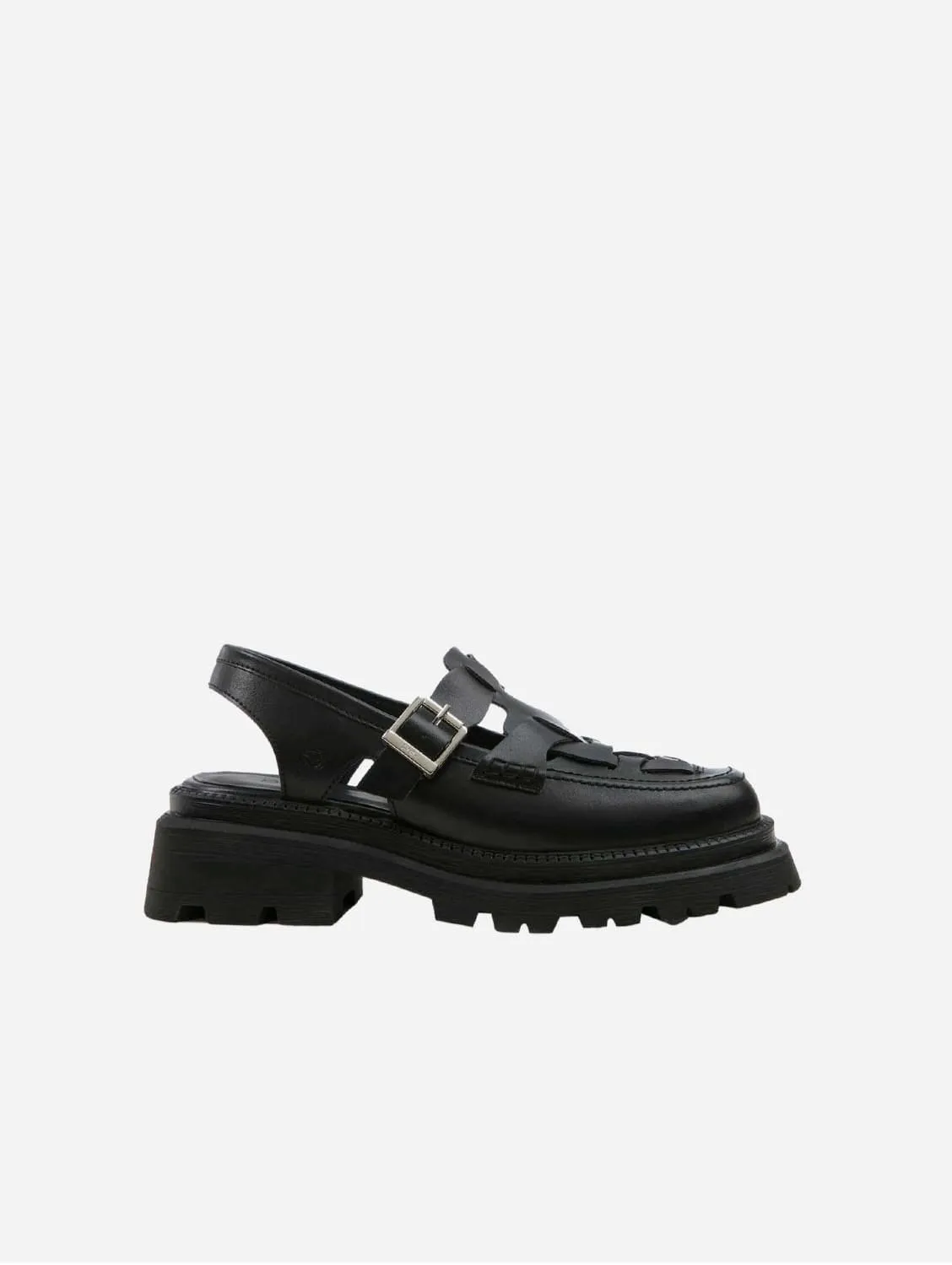 Dorothy Apple Leather Vegan Platform Shoes | Black