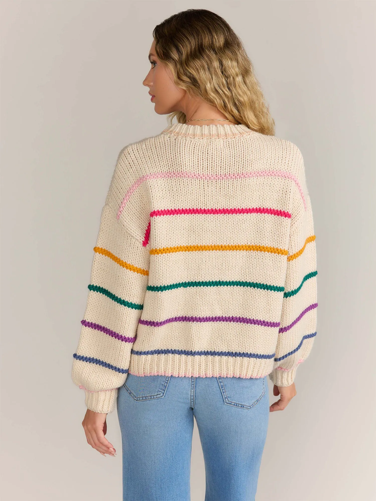 Dreamers Long Sleeve Multi Stripe Chunky Sweater - Brands We Love