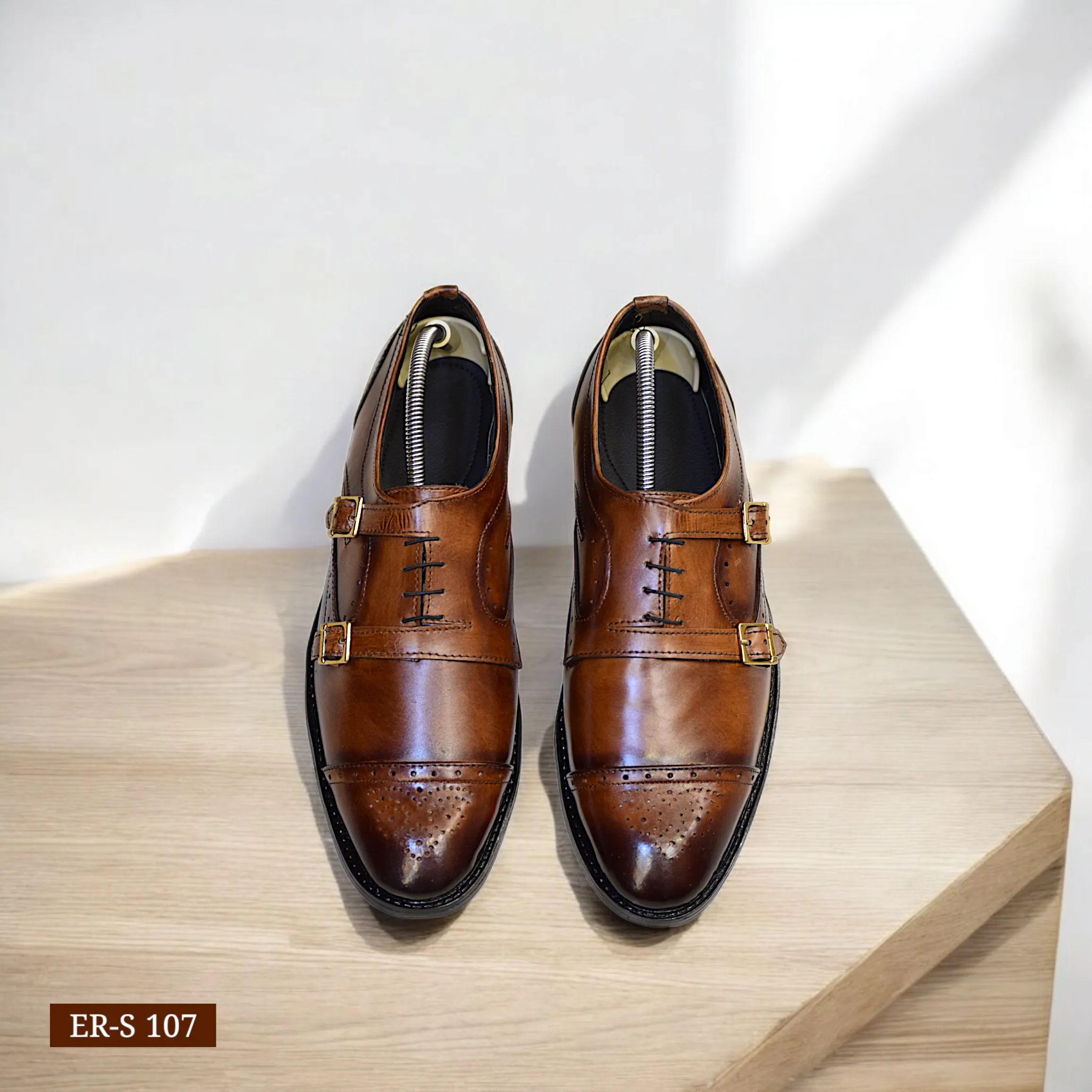 ER S 107 The Two Towers Monk Leather Shoes For Men