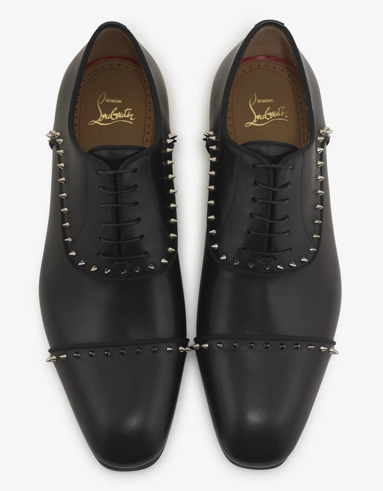 Eton Flat Black Leather Oxford Shoes -