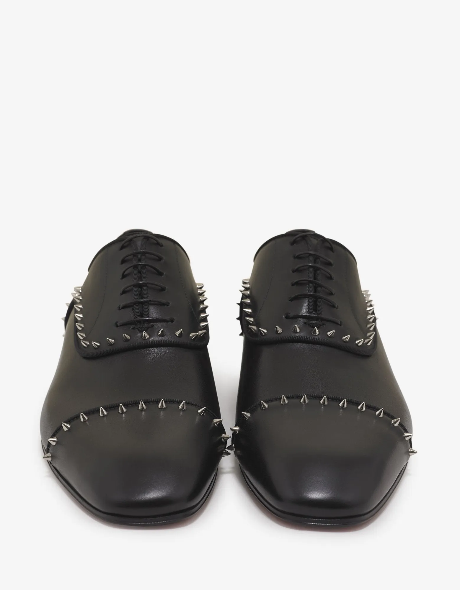 Eton Flat Black Leather Oxford Shoes