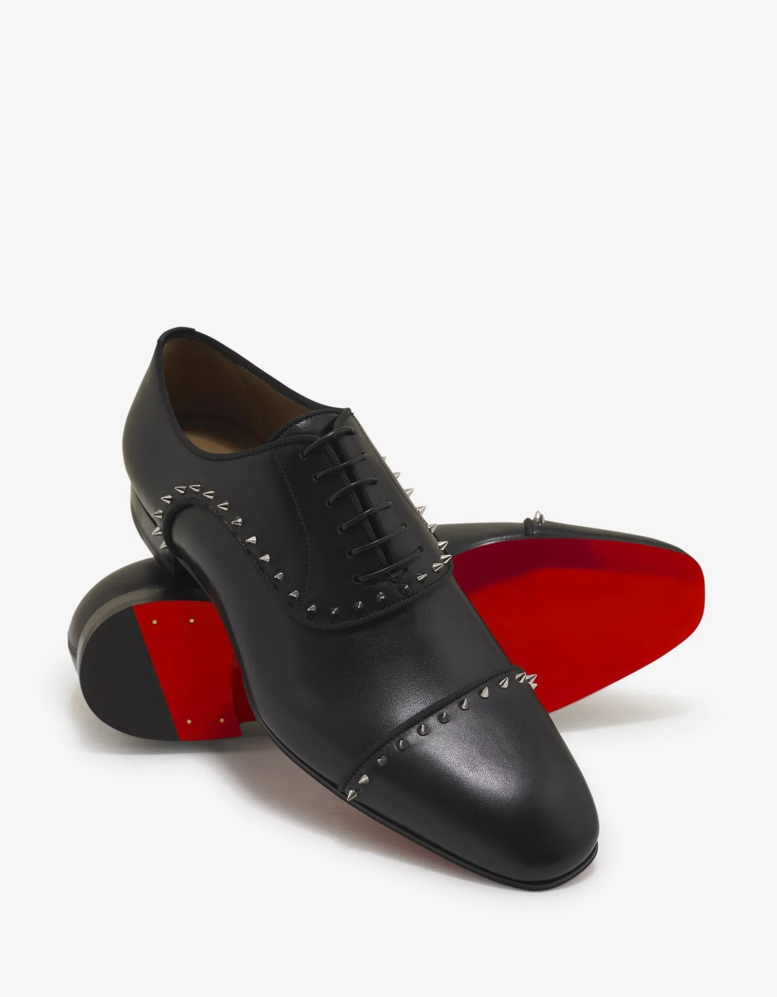 Eton Flat Black Leather Oxford Shoes