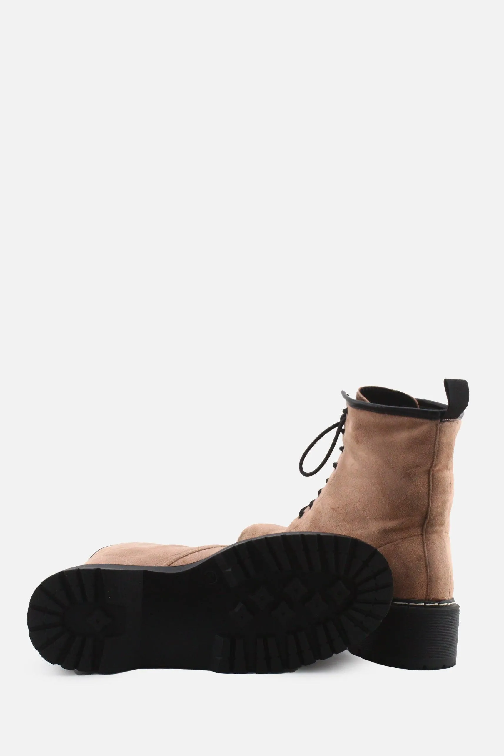 European Brand Laces Combat Ankle Boots | Suede