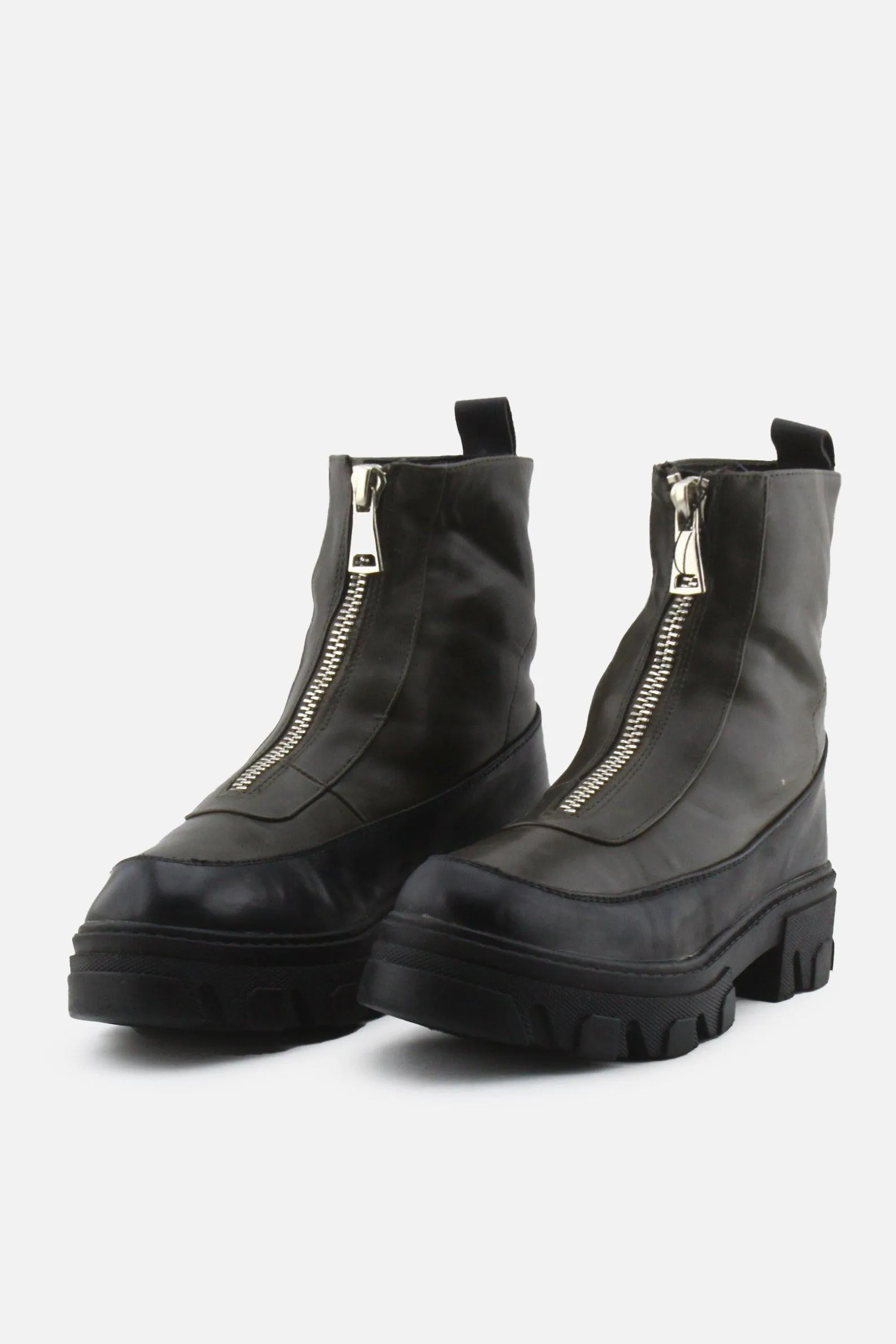 European Brand Zipper Combat Ankle Boots | 100% Authentic Leather