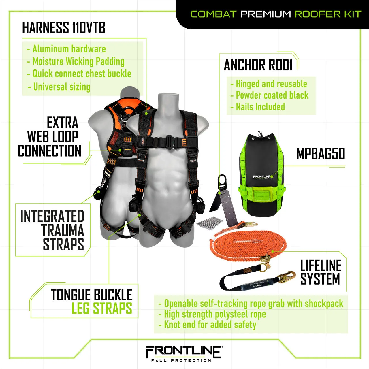 Frontline Combat Complete Roofers Kit Combat Premium Roofer Kit