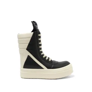 Full Grain Leather Mega Geobasket in Black/Milk