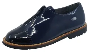 Gepetto's Zipper Bluchers Cayact Blue Patent Dress Shoe for Boy's and Girl's